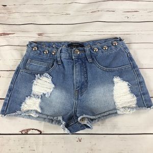 Forever 21 Cutoff Denim Shorts W/Studs Size 24